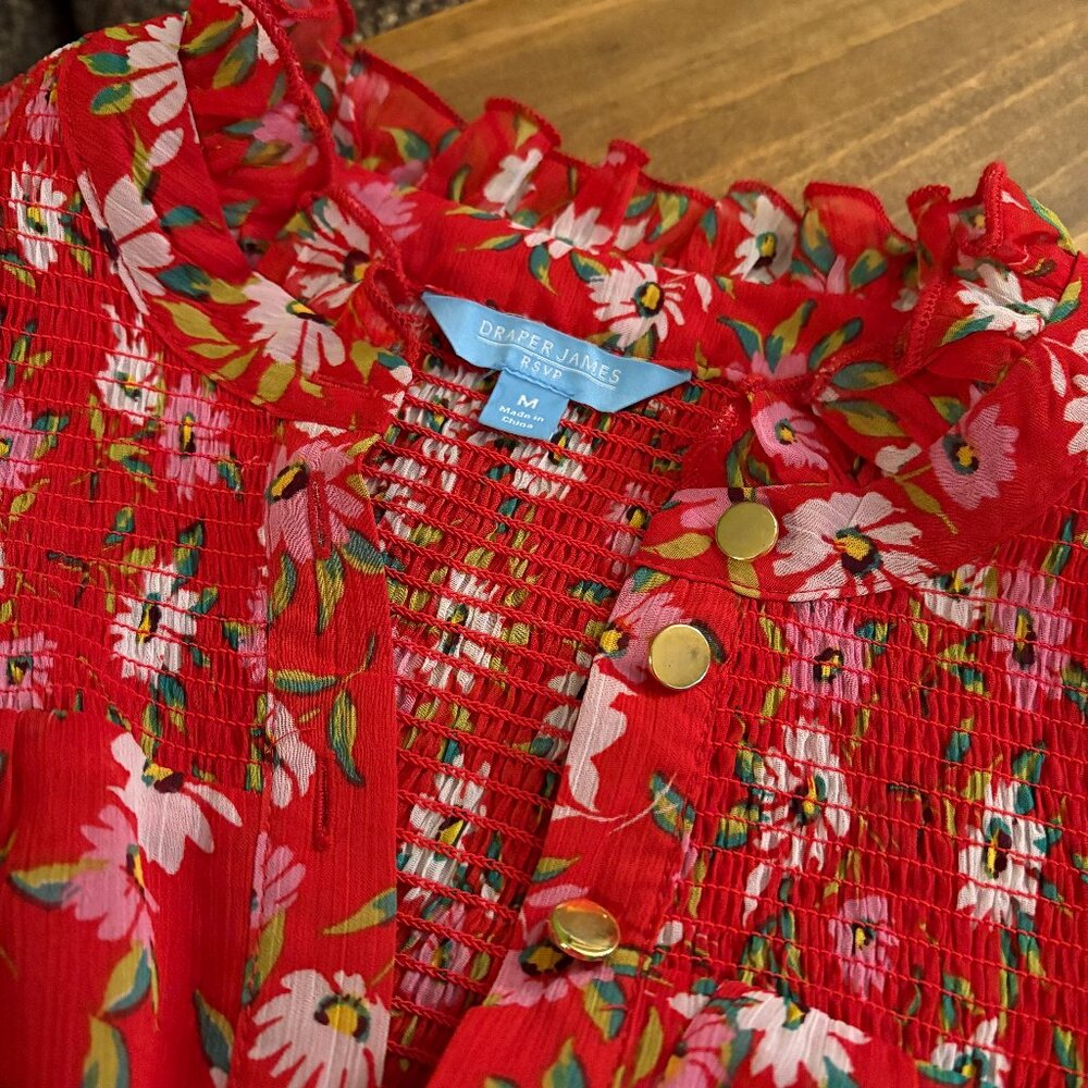 Draper James RSVP Smocked Floral Blouse